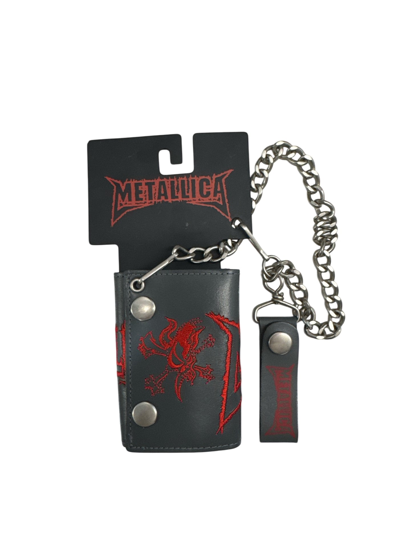 Metallica Portemonnee met Ketting grijs rood