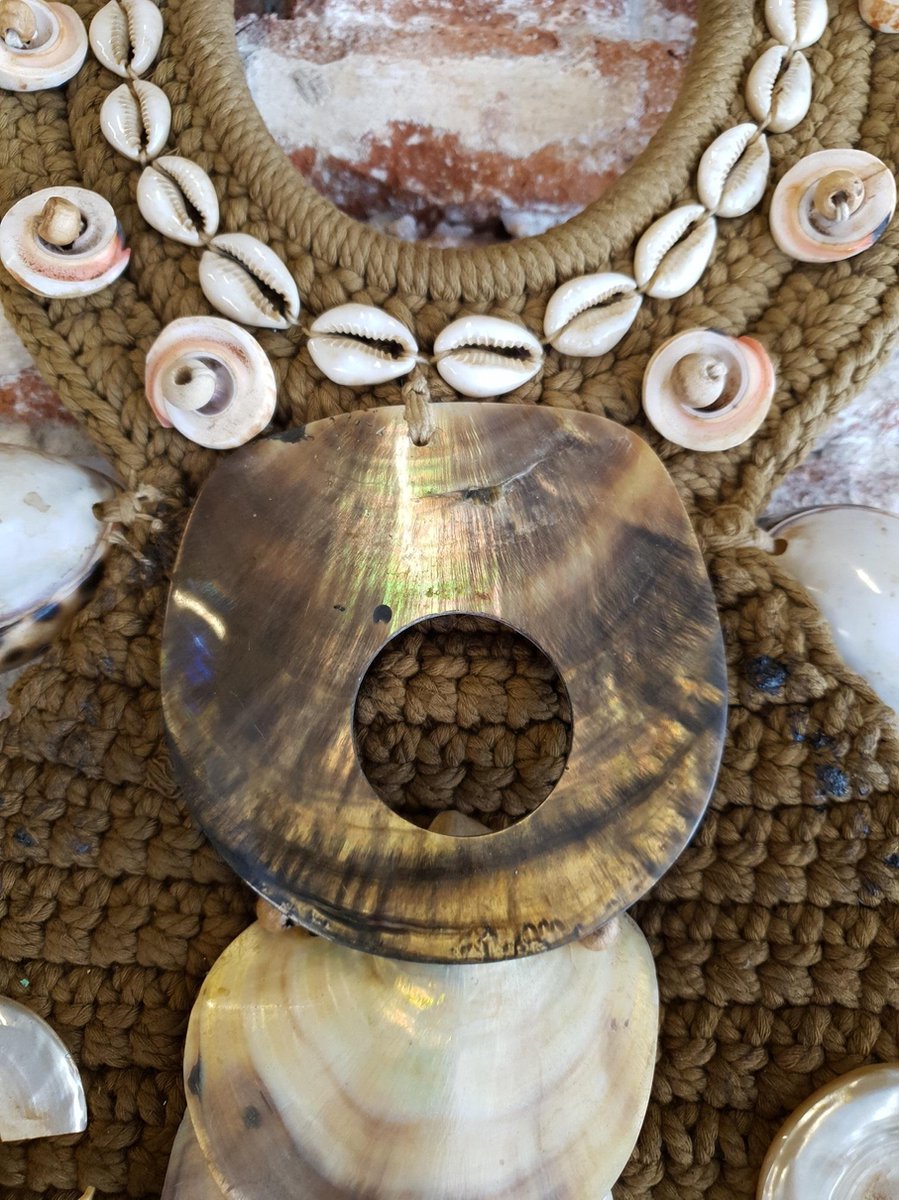 Wandhanger Groot- wanddecoratie - schelpen - handgemaakt - natuurlijke materialen
