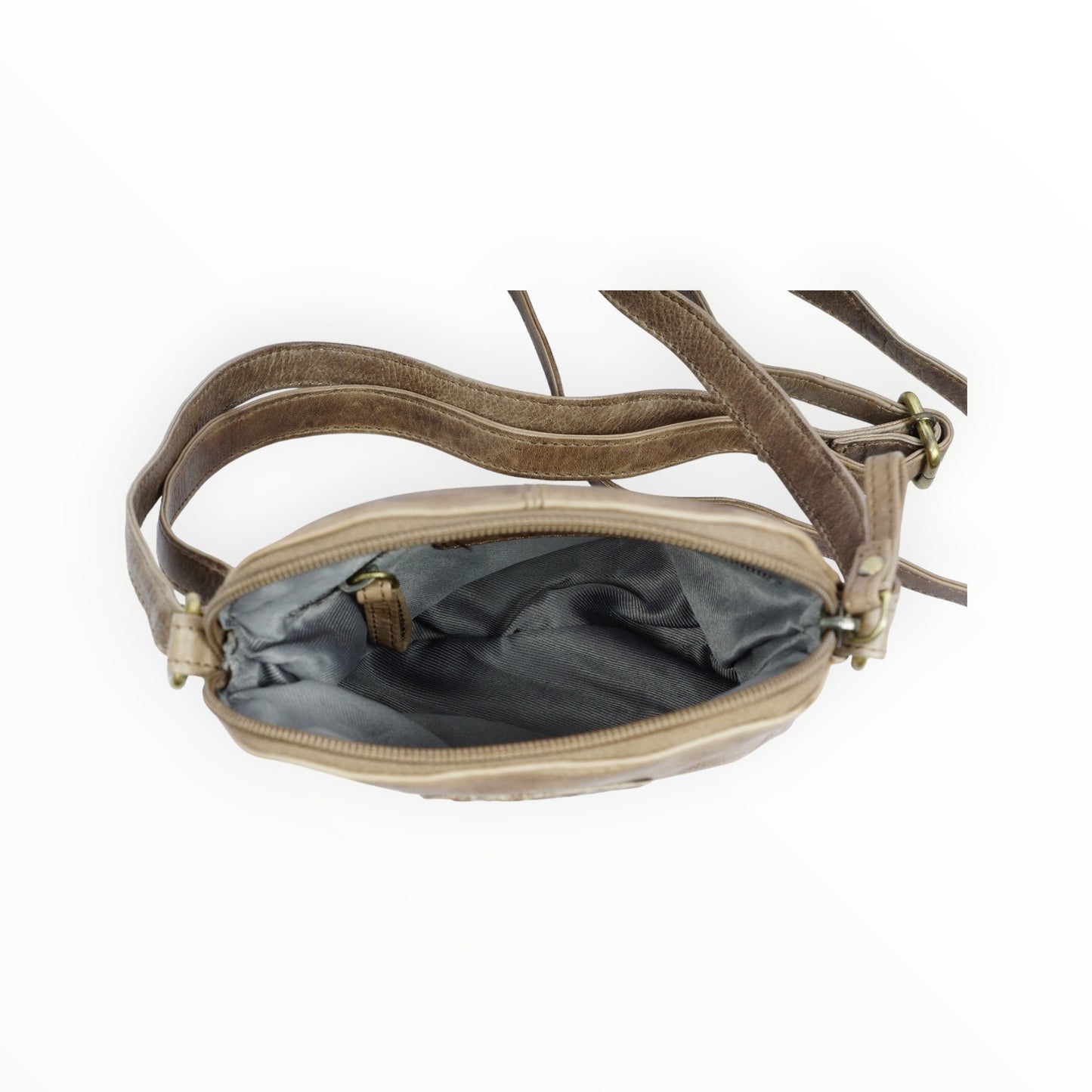 Bizzoo bag small with long shoulder strap taupe