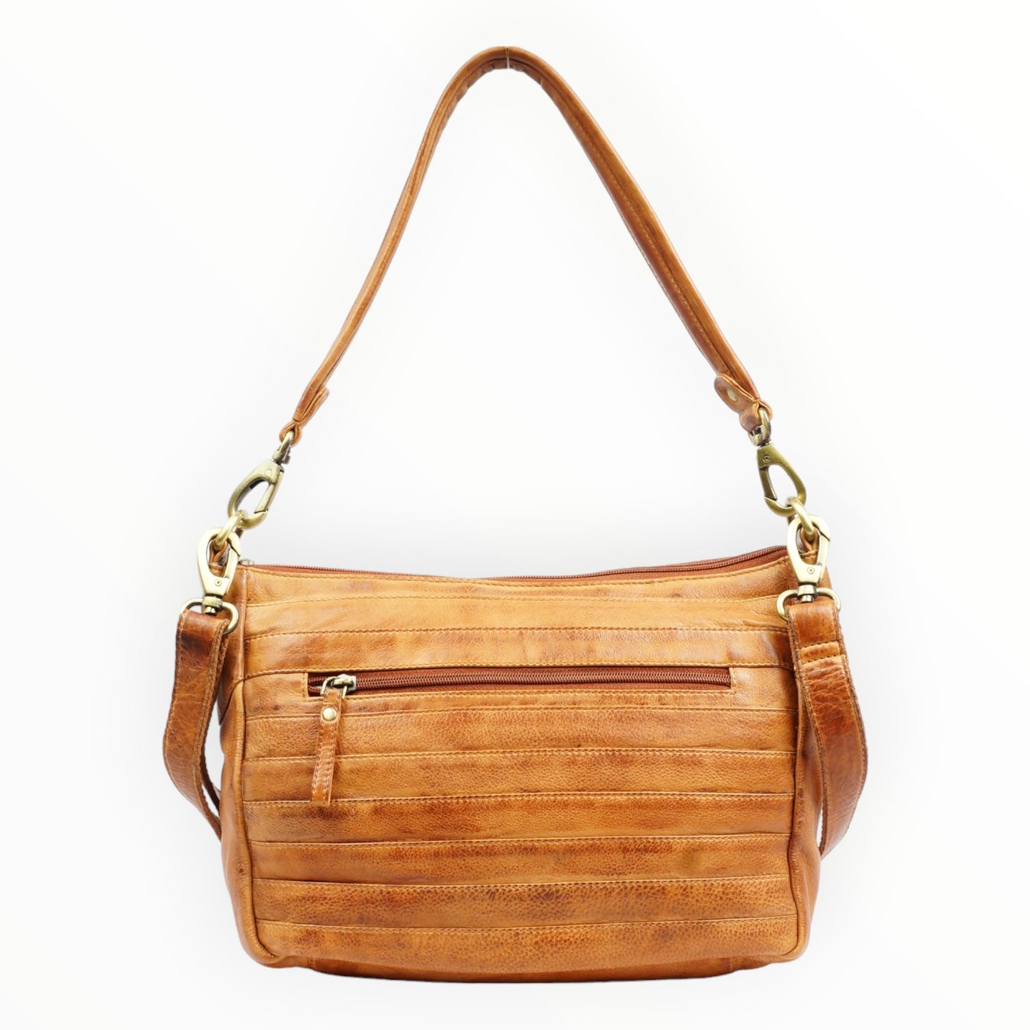 Bizzoo pouch with long and short strap cognac