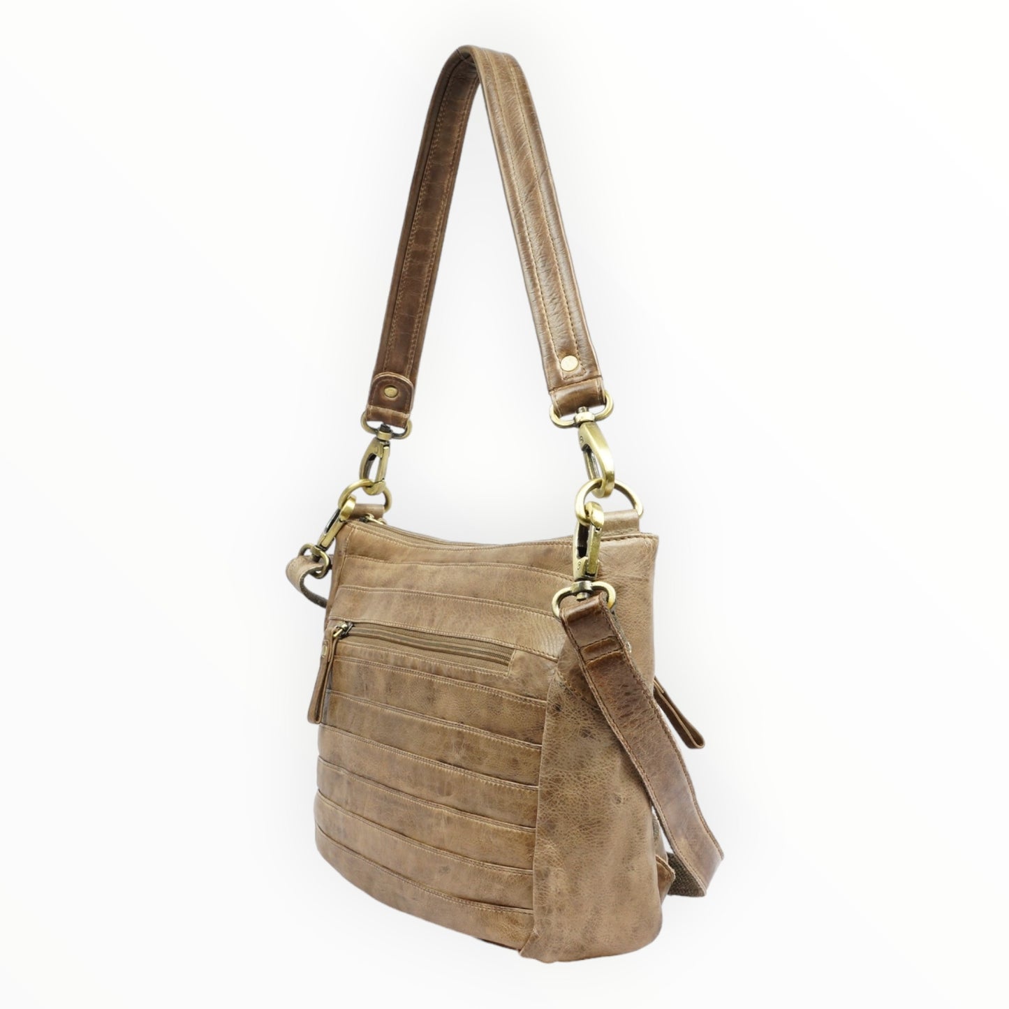 Bizzoo pouchl with long and short strap taupe