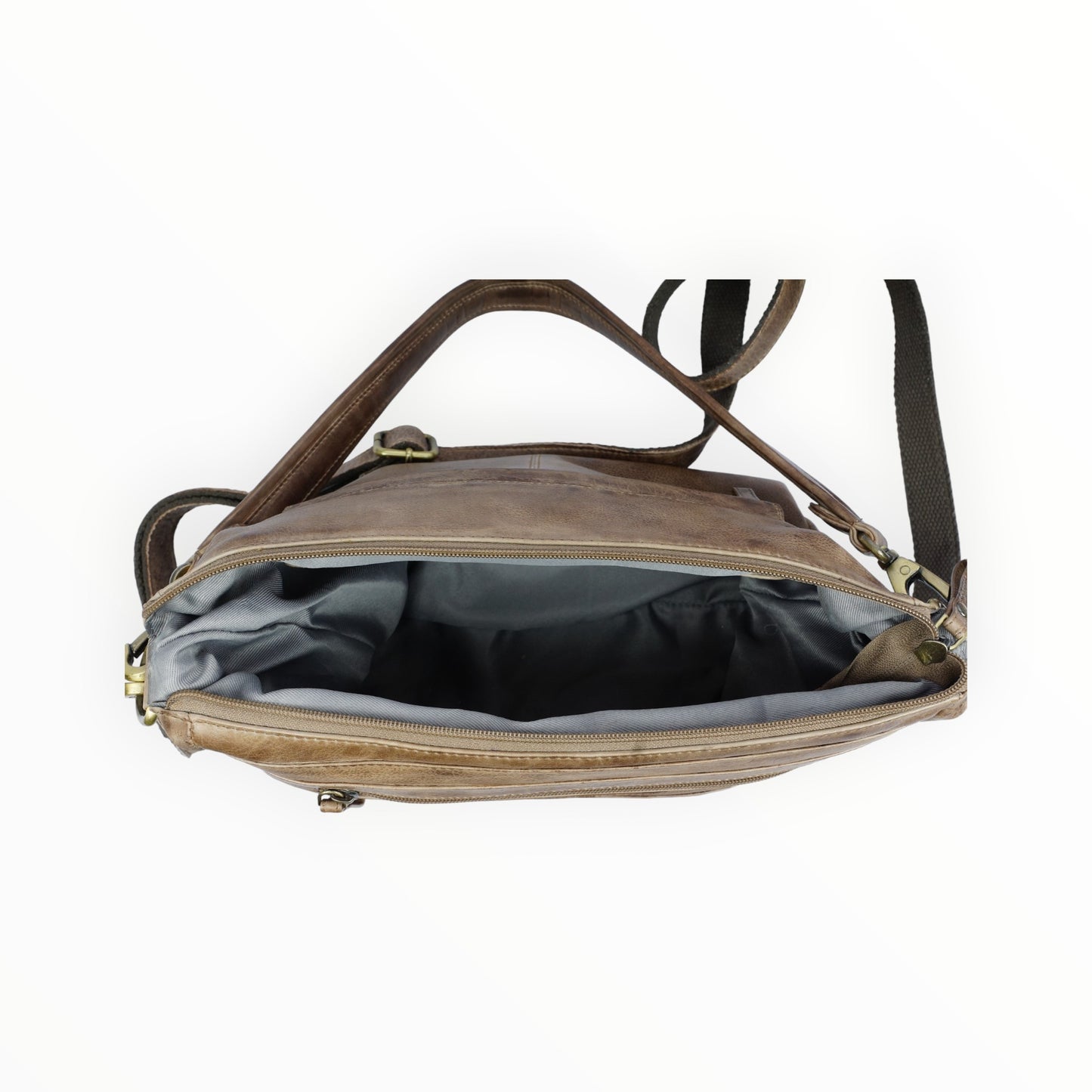 Bizzoo pouchl with long and short strap taupe