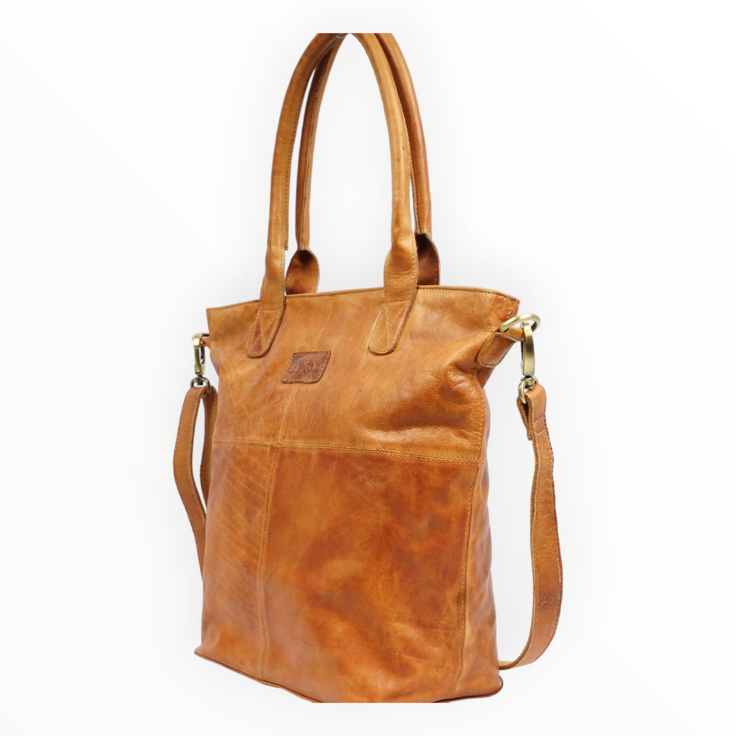 Bizzoo shopper with long strap cognac