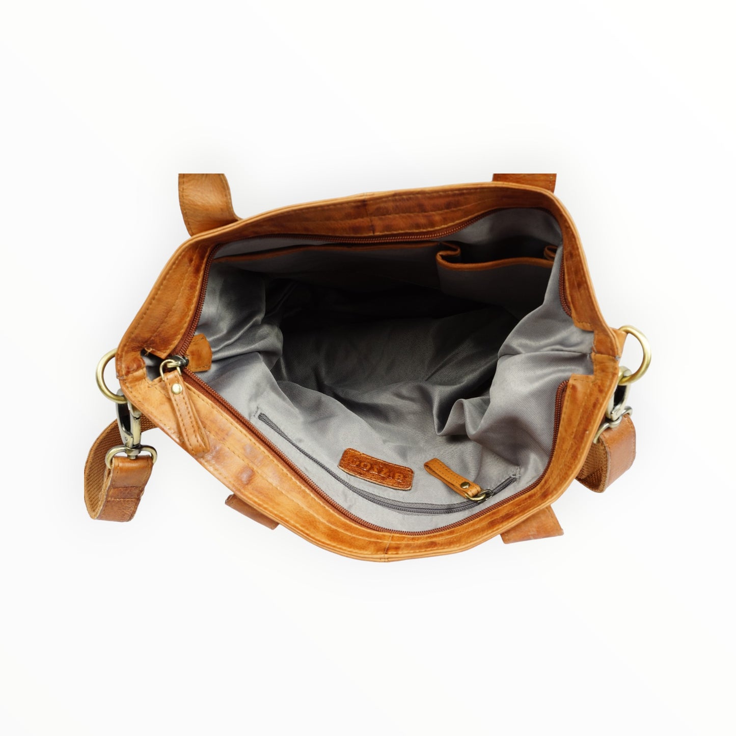 Bizzoo shopper with long strap cognac