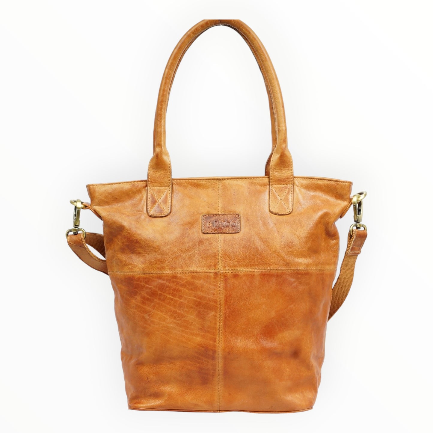 Bizzoo shopper with long strap cognac