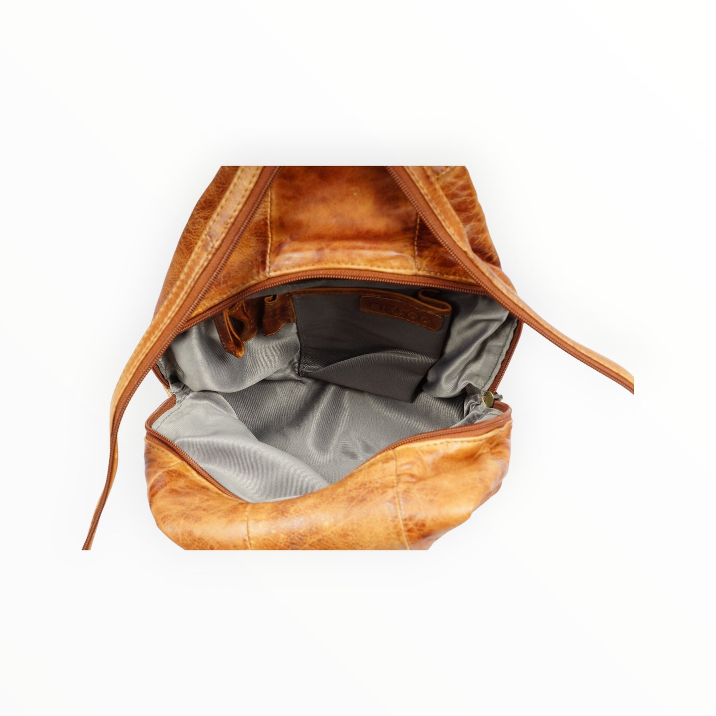Bizzoo backpack with metal ring cognac