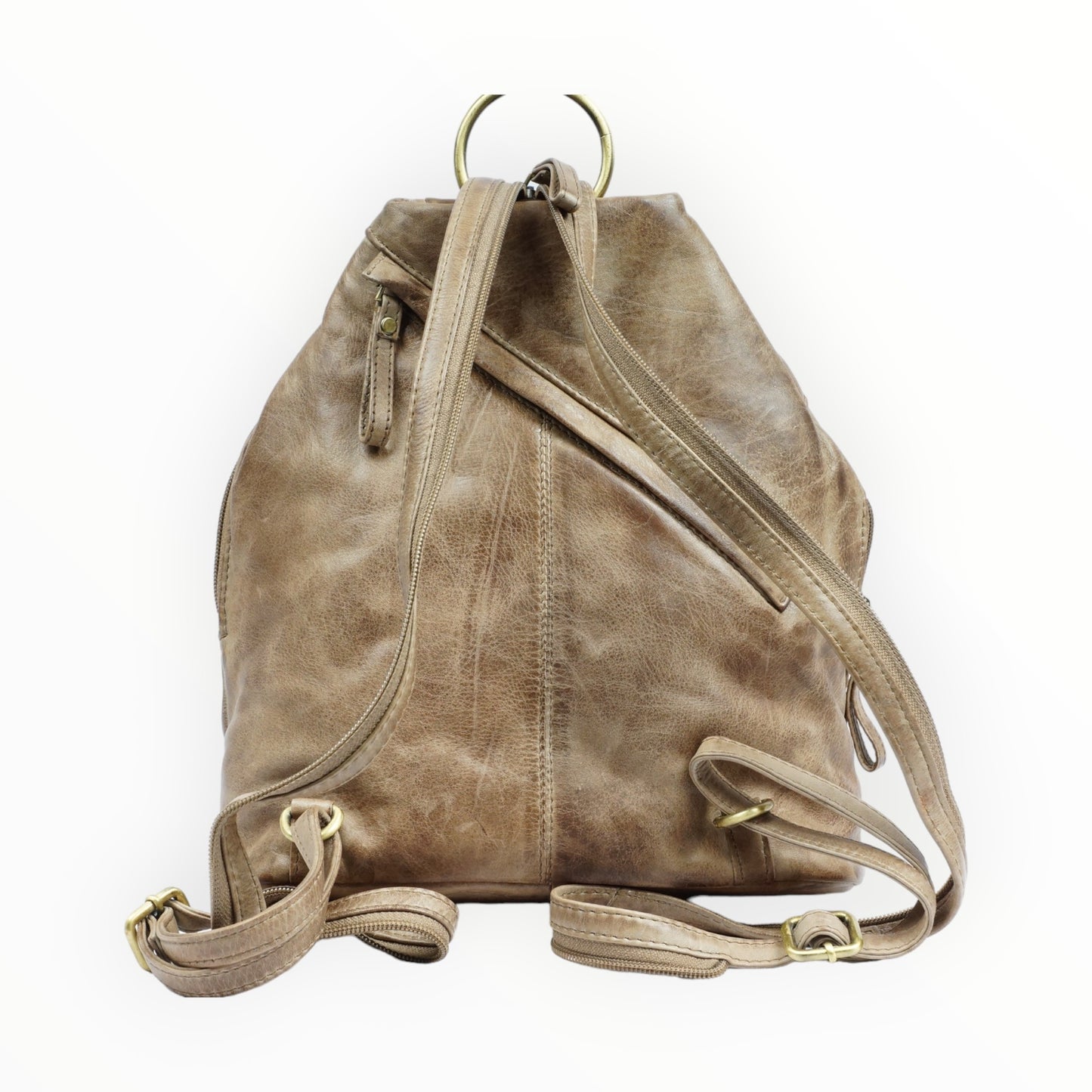 Bizzoo backpack with metal ring taupe