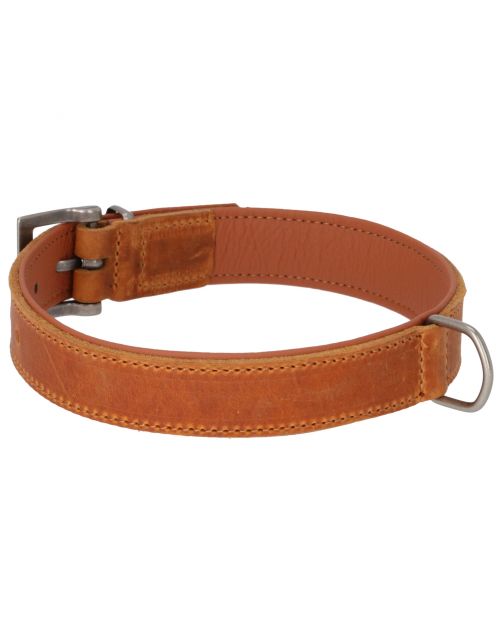 j Adori Halsband Vetleder Gevoerd Cognac&Cognac - Hondenhalsband - 55x2.5 cm