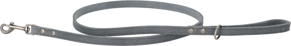 Adori Looplijn Vetleder Met Print - Hondenriem - 130x1.4 cm Grijs S