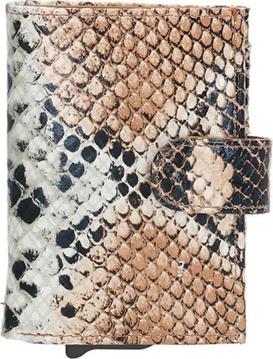 Charm London Leather Camberwell pasjeshouder snake taupe grey