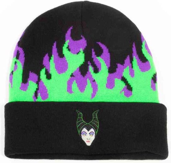 Disney Maleficent - Roll Up Beanie Muts - Zwart