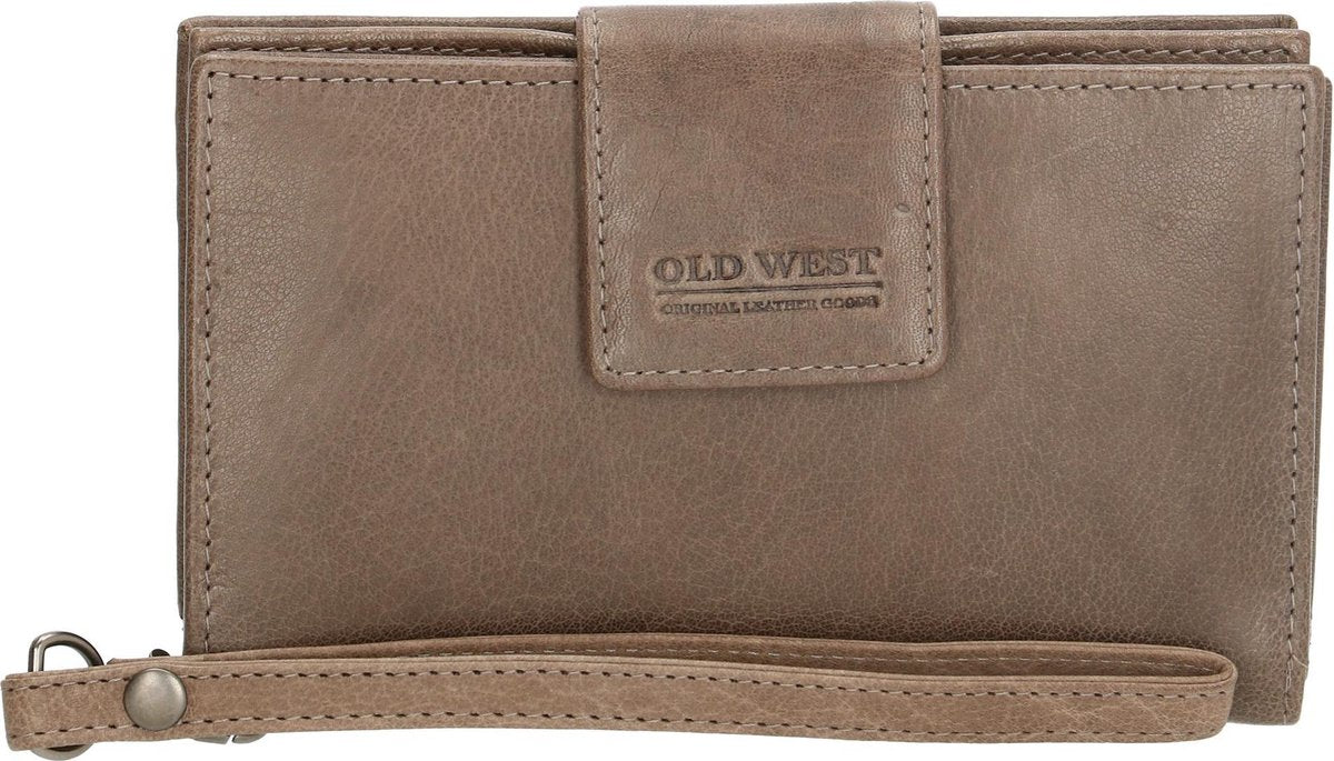 Old West San Antonio Leren Dames Portemonnee - Grijs