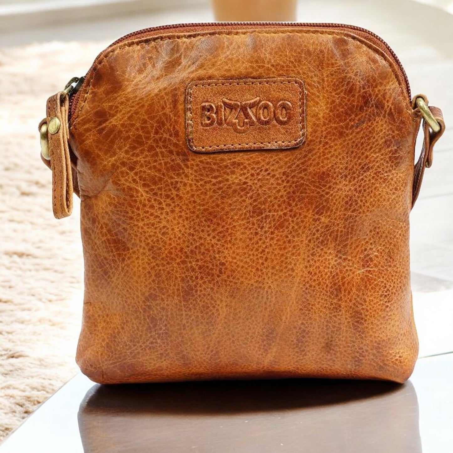Bizzoo bag small with long shoulder strap cognac
