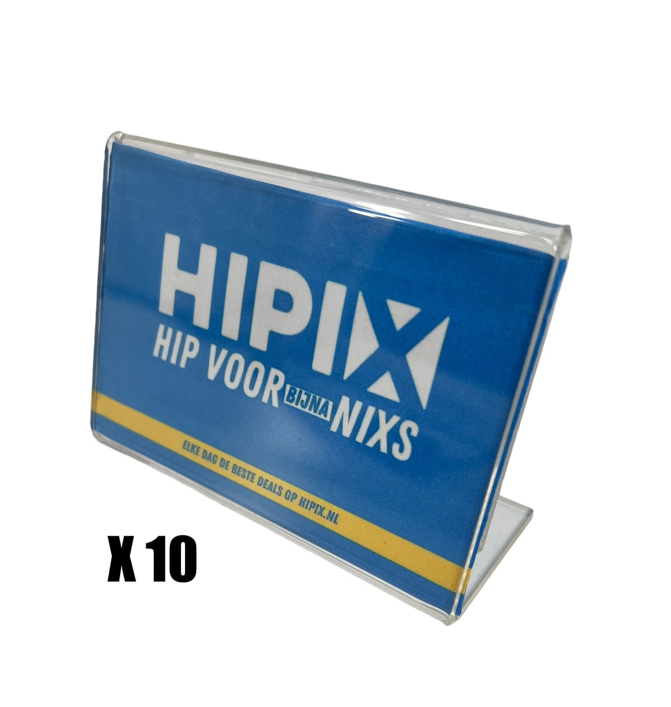 Hipix Display 12x8cm - Stevig Plexiglas - 10-Pack Transparant