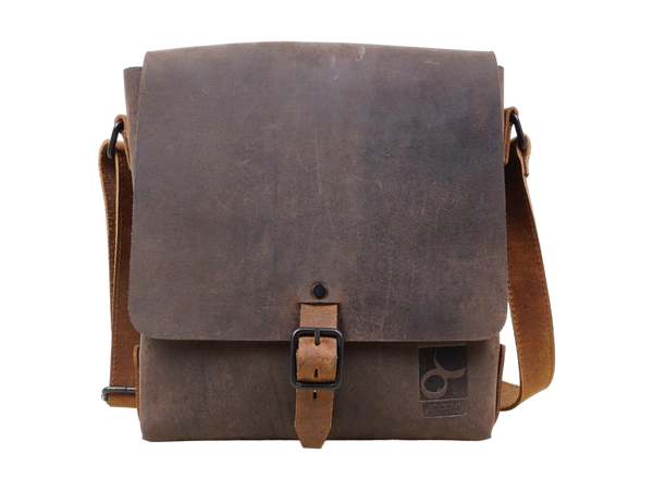 Arpello Leren kleine messenger tas -6.1739BRUIN-