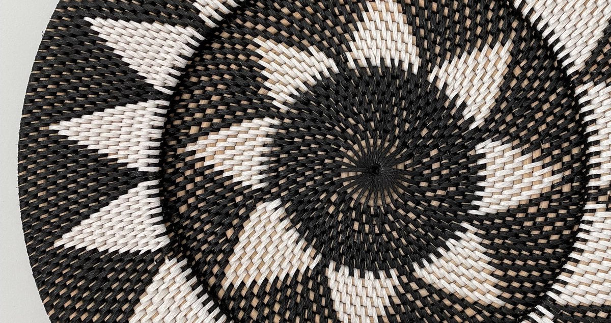 Wanddecoratie - wandschaal - rotan - handmade