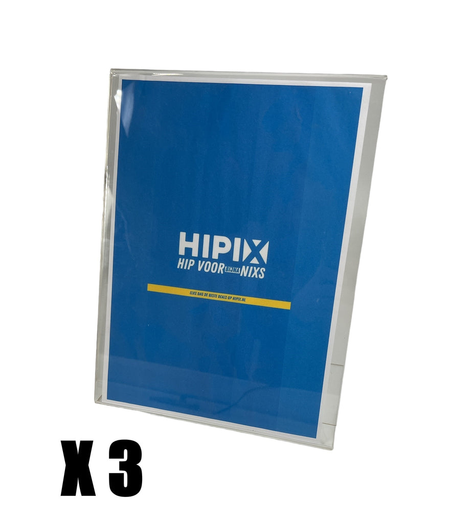 Hipix A4 Display - Stevig Plexiglas - 3-Pack Transparant