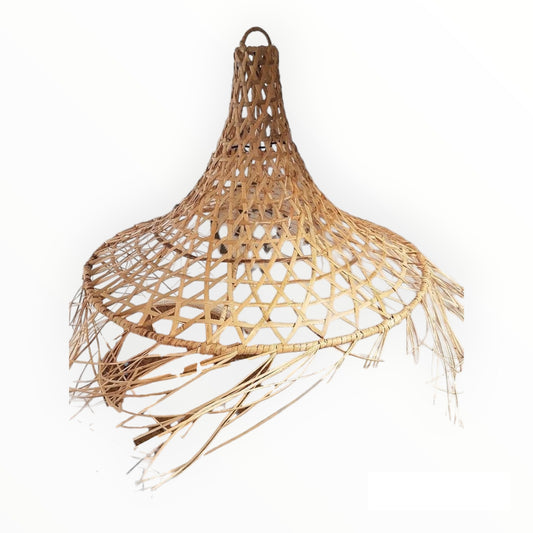 Bamboe - lampenkap - boho - sliertjes
