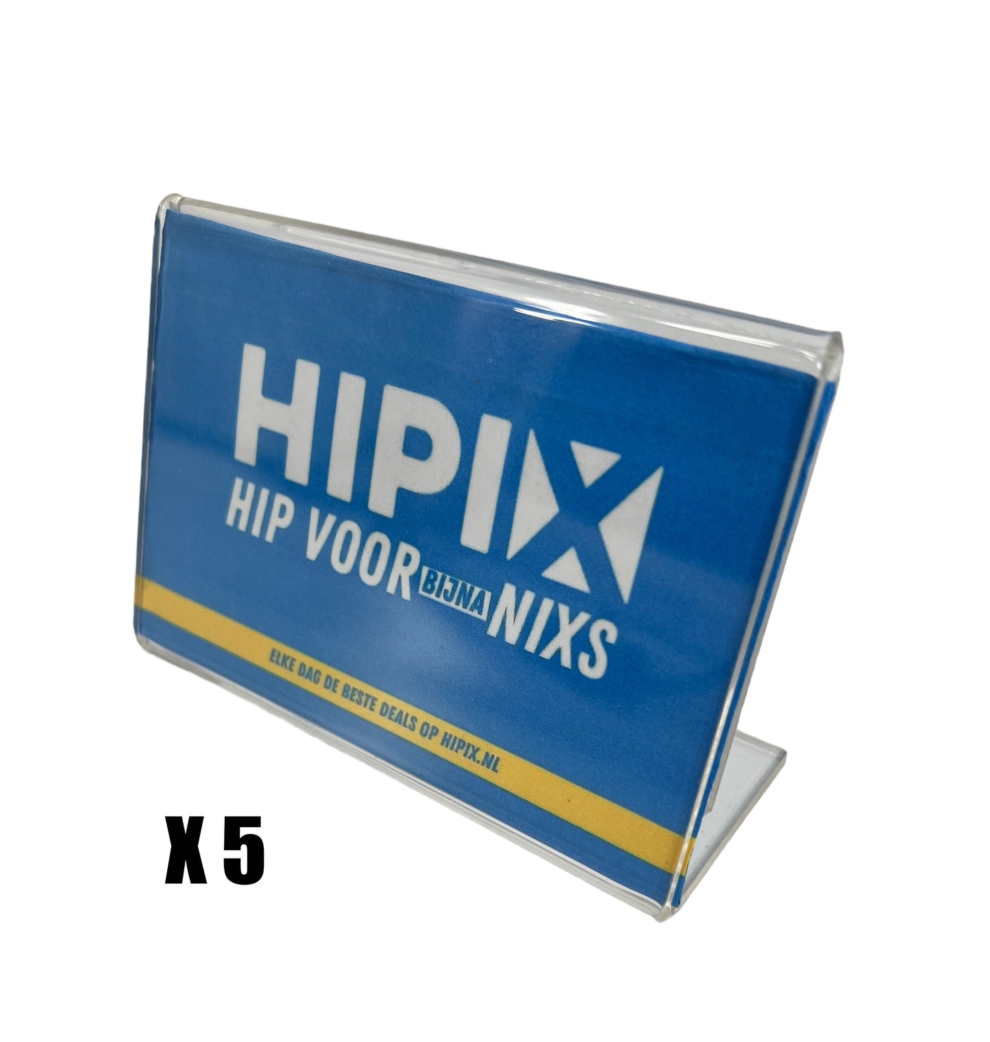Hipix Display 12x8cm - Stevig Plexiglas - 5-Pack Transparant