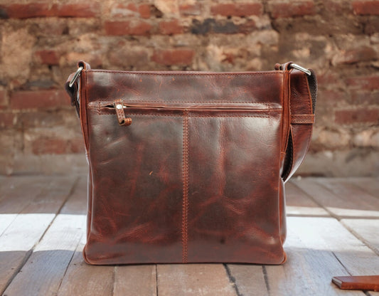 Arpello Leren Business tas met schouderband - 6.1786BRANDY