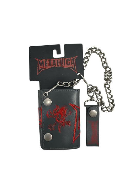 Metallica Portemonnee met Ketting grijs rood
