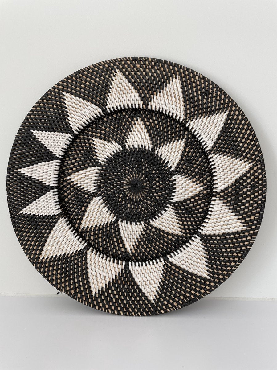 Wanddecoratie - wandschaal - rotan - handmade