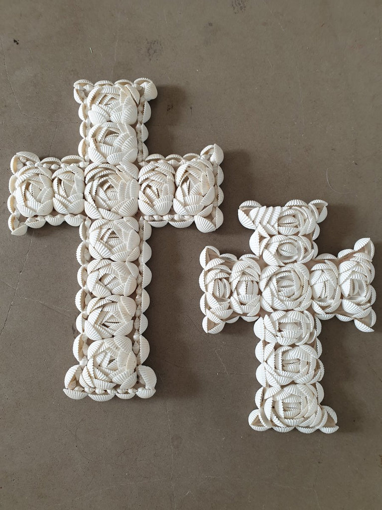 Kruis - Schelpen - woondecoratie - 30cm Hoog