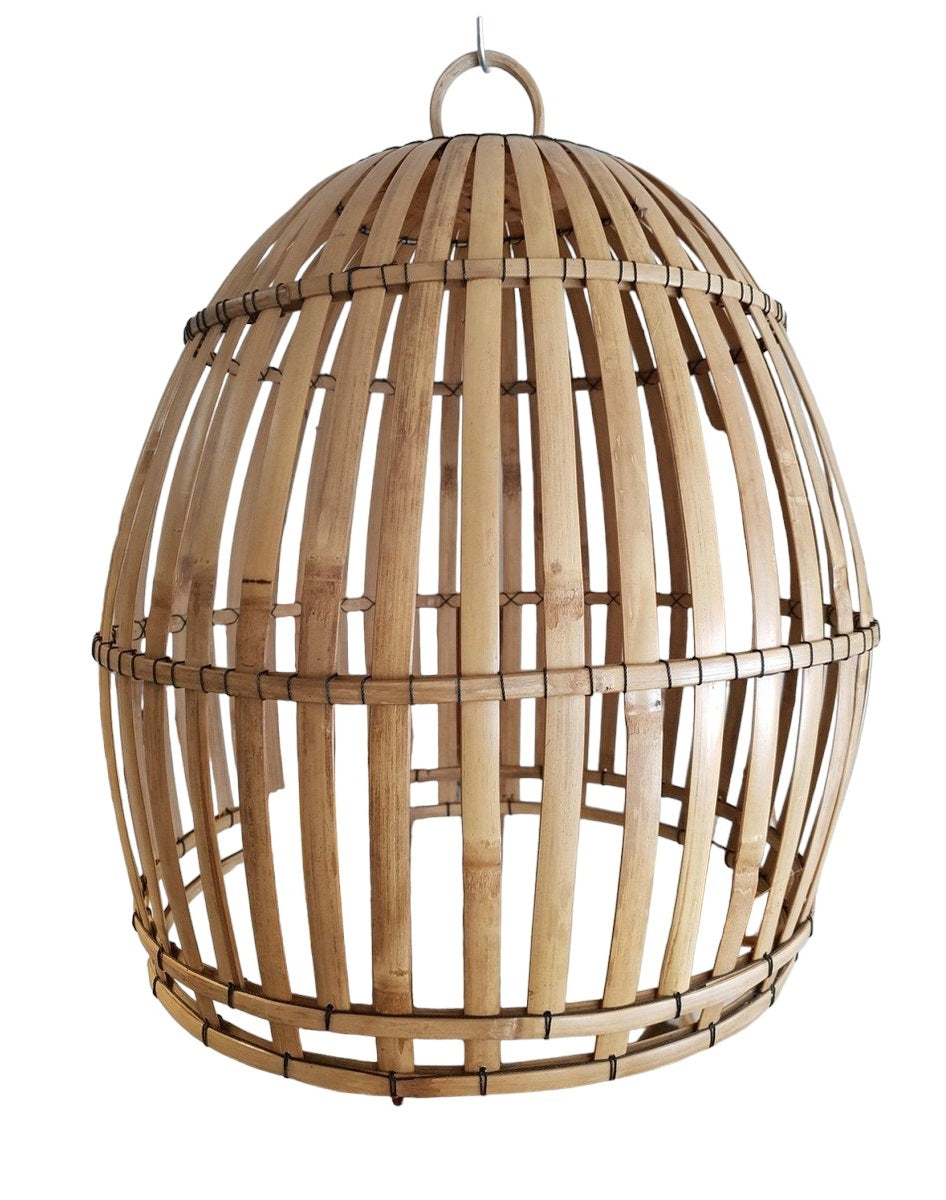 Hanenmand balein lampenkap - ovaal - bamboe