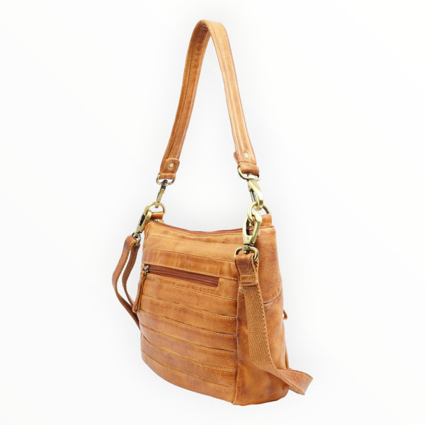 Bizzoo pouch  with long and short strap cognac