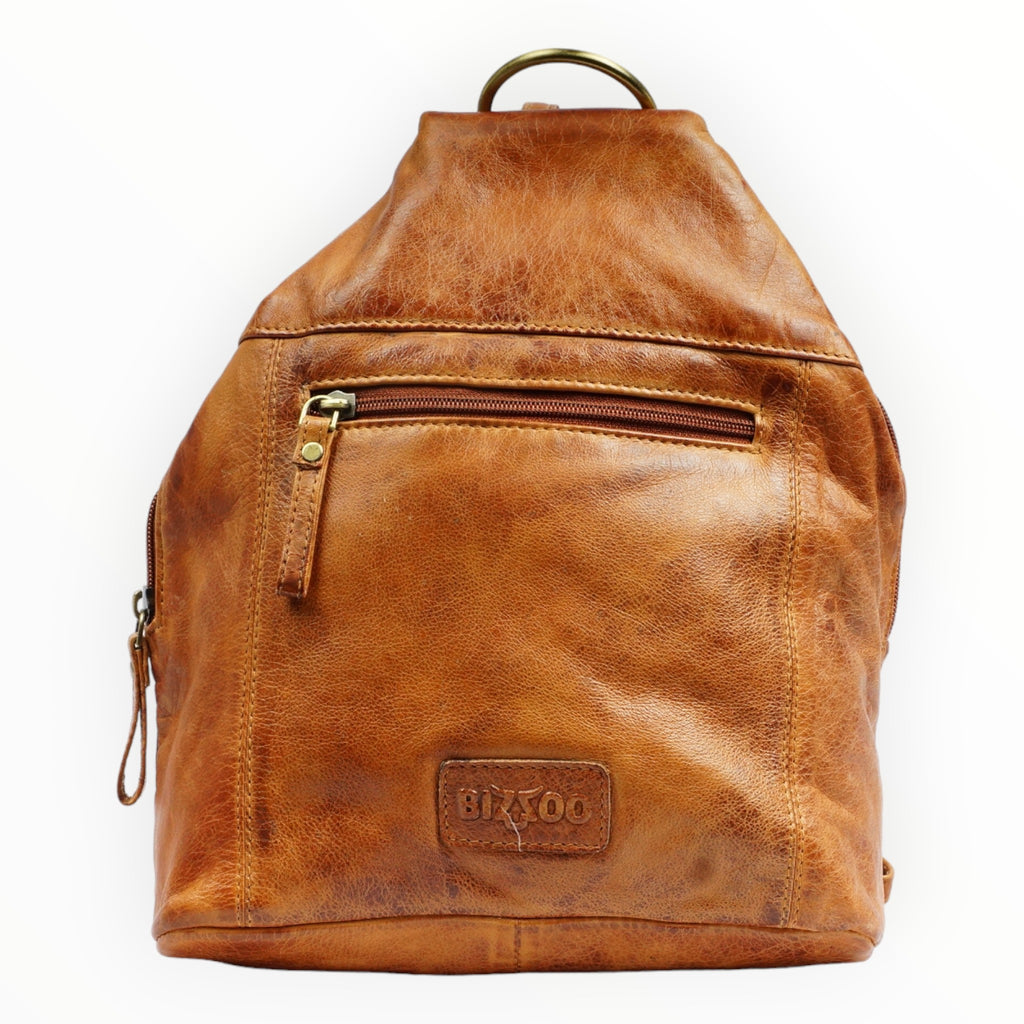 Bizzoo backpack with metal ring cognac