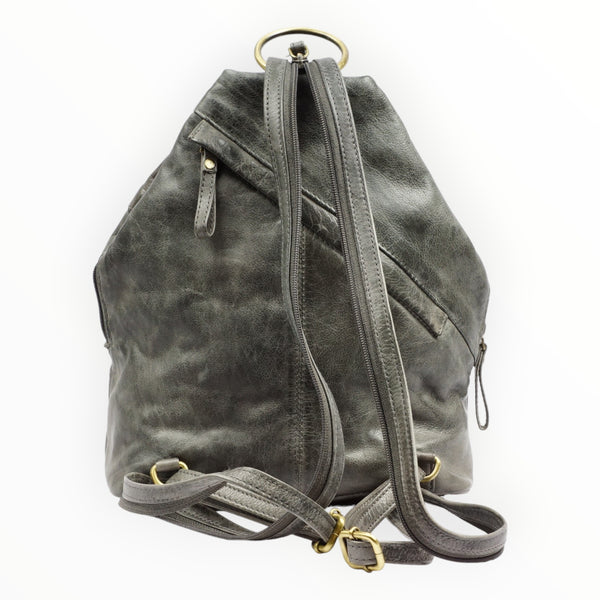 Bizzoo backpack with metal ring grey