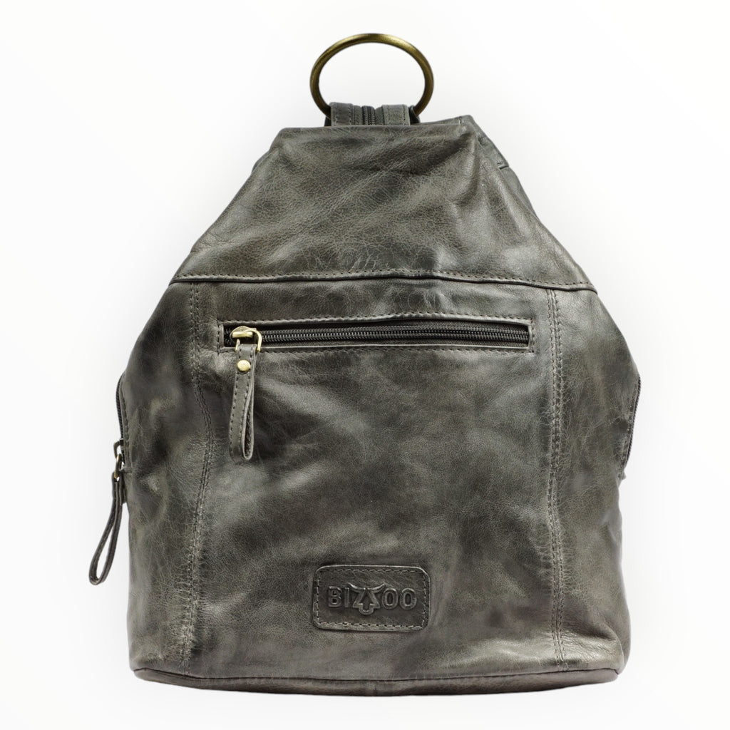 Bizzoo backpack with metal ring grey
