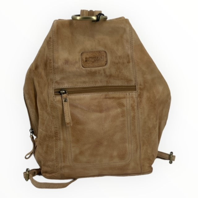 Bizzoo backpack with metal ring natural
