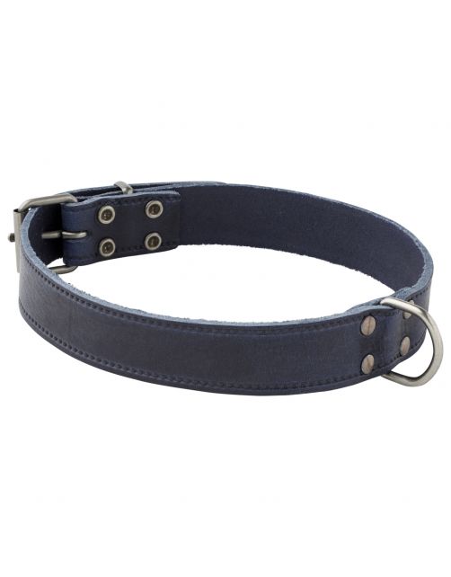 Adori Halsband Italy Met Print Old Silver Blauw - Hondenhalsband - 60x3 cm