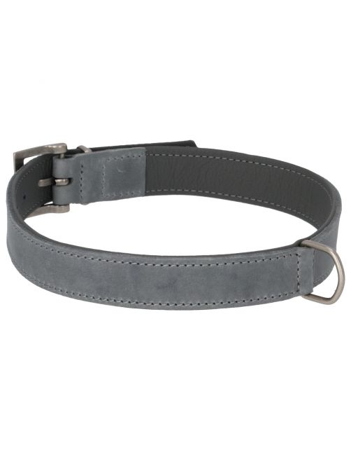 Adori Halsband Vetleder Gevoerd Grijs&Antraciet - Hondenhalsband - 65x2.5 cm