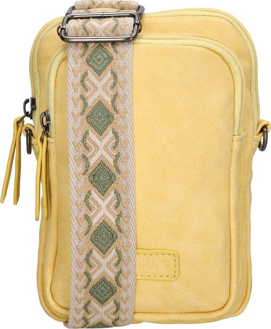 Beagles Malaga Crossbody Telefoontasje - Trendy Schouderband - Premium Leatherlook - Zacht geel