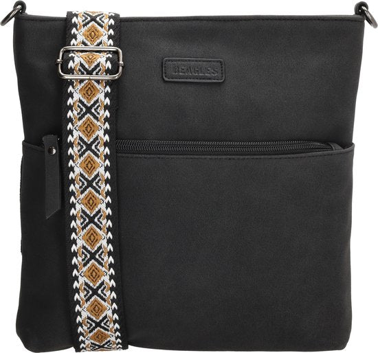 Beagles Malaga Crossbody Schoudertas met Trendy Schouderband - Zwart