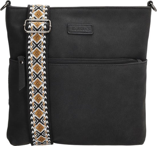 Beagles Malaga Crossbody Schoudertas met Trendy Schouderband - Zwart