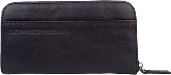 Cowboysbag Portemonnee / Portefeuille Dames - Ritsportemonnee - Leer -  Zwart