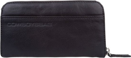 Cowboysbag Portemonnee / Portefeuille Dames - Ritsportemonnee - Leer -  Zwart