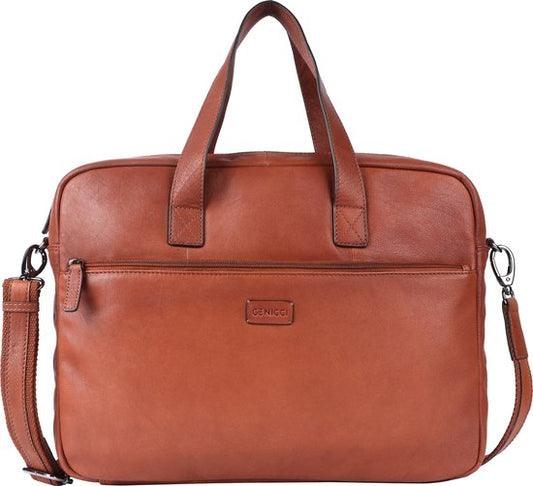 Genicci Berlin 15.6 Inch Laptoptas Clark Cognac