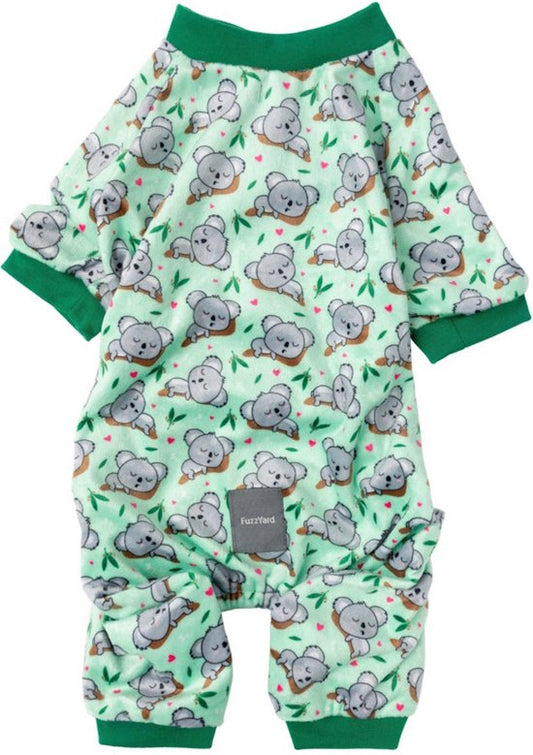 Fuzzyard Pyjama Dream Time Koalas Lichtgroen&Groen - Hondenkleding - Size 4 40-41 Cm