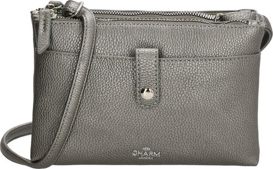 Charm London Stratford Crossbody Schoudertas Premium Leatherlook - Pewter