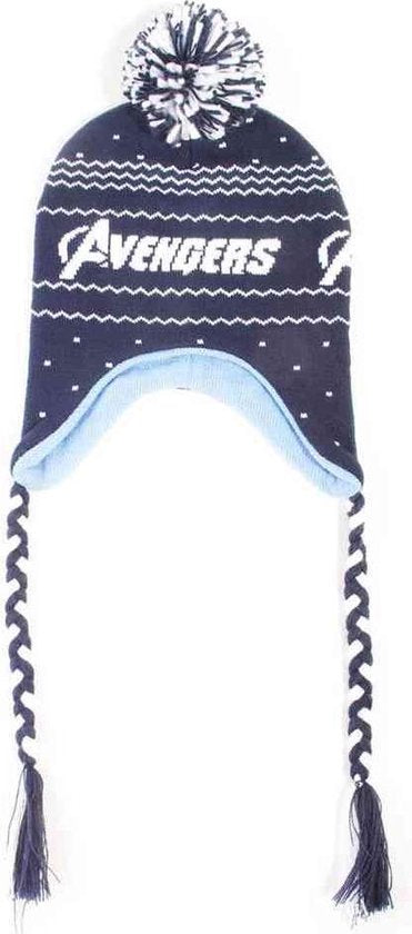 Marvel The Avengers - Christmas Laplander Beanie Muts - Blauw