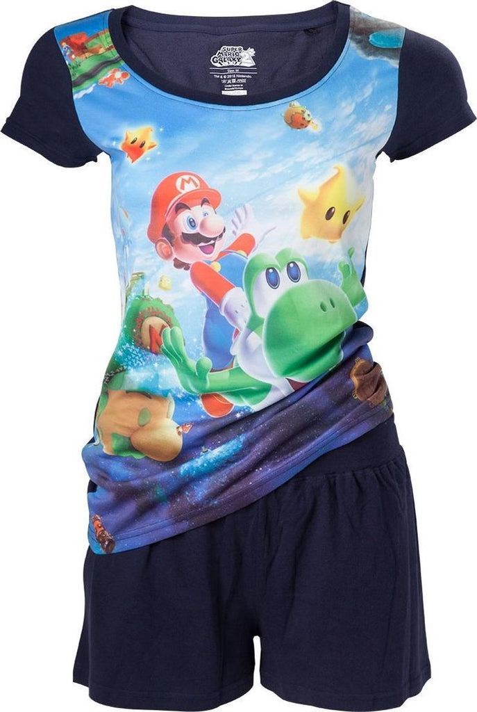 Nintendo Pyjama Mario And Yoshi All Over Printed Shortama