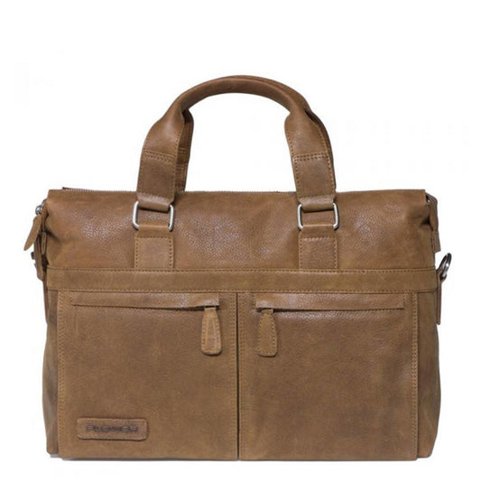 Plevier  15.6 inch leren laptoptas Urban Shorooditch bruin