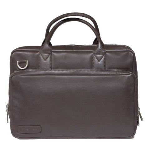 Plevier Laptoptas rundleer 2-vaks 14″ Dark Brown