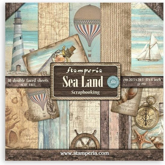 Stamperia - Sea Land 12 X 12  Inch Paper Pack