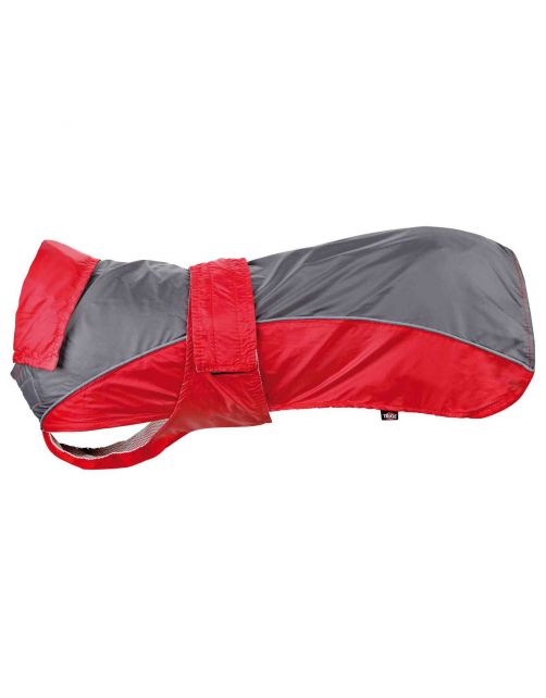 Trixie Regenjas Lorient Rood&Grijs - Hondenkleding - 50 cm