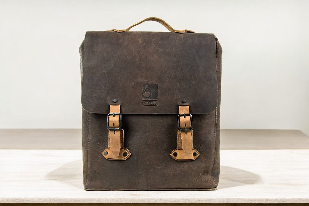 Arpello Leren rugzak -6.1763BRUIN-
